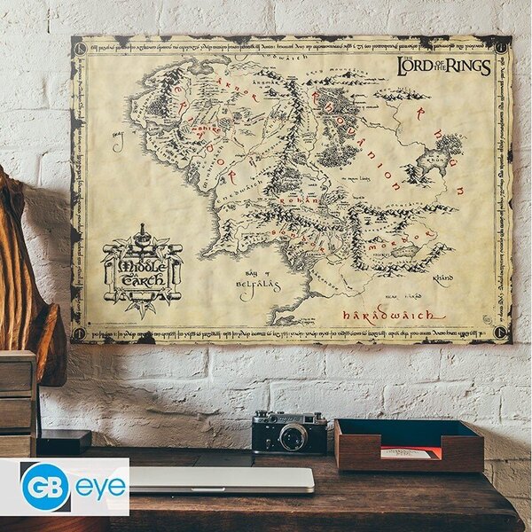 ABYstyle - THE LORD OF THE RINGS Parchment poster Middle Earth - Juliste