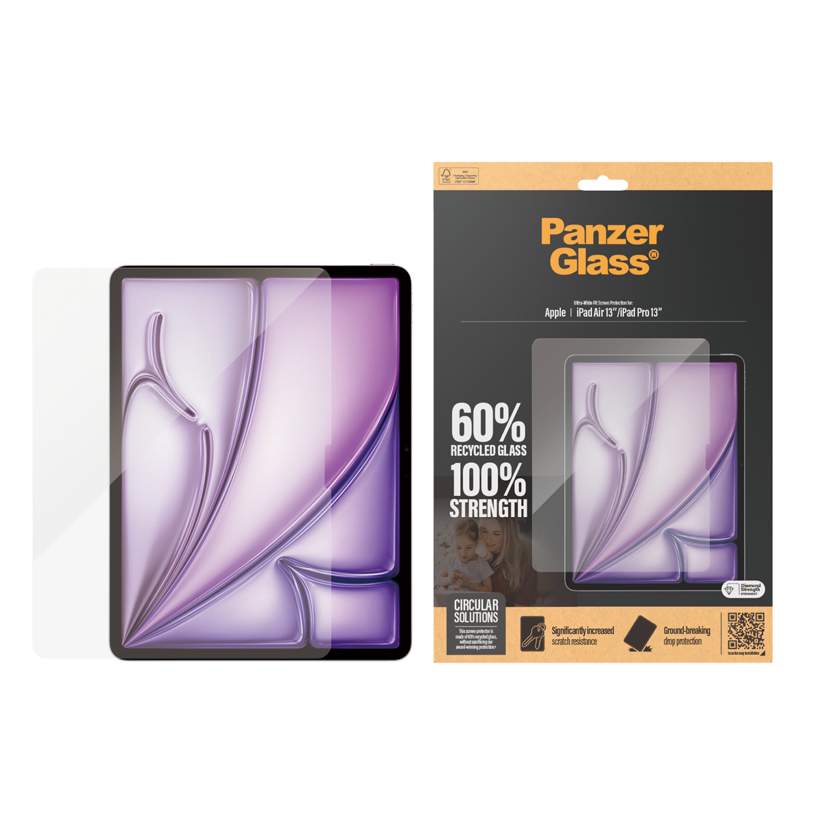 PanzerGlass Screen Protector iPad Air 13'' (2024-2026) | iPad Pro 13'' (2024-2025) | Ultra-Wide Fit