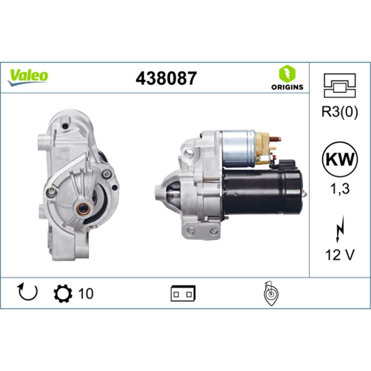 Käynnistysmoottori VALEO 438087