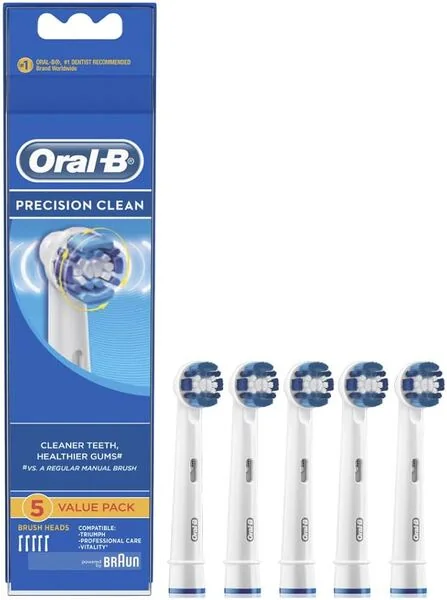 Precision Clean -hammasharjan päät, 5 kpl, X-muotoiset harjakset