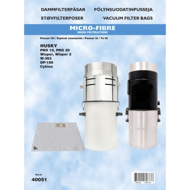 hanestroem Dammsugarpåsar Hanestrom Husky Pro 10, W-653 3P