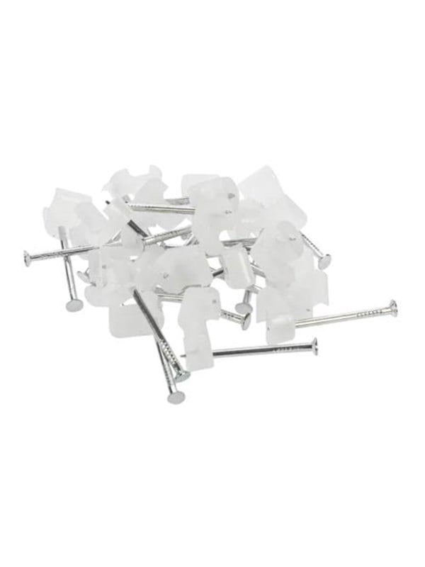 Nordic Quality Kabelklipps platt 2x4mm, Neutral, 25 st