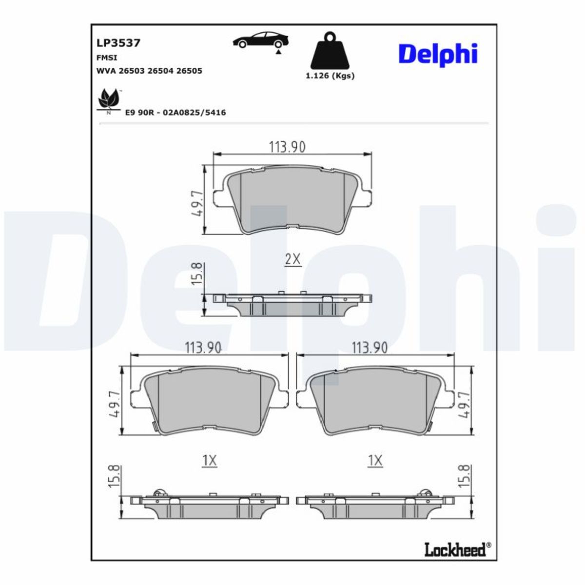 Jarrupalat, levyjarru DELPHI LP3537