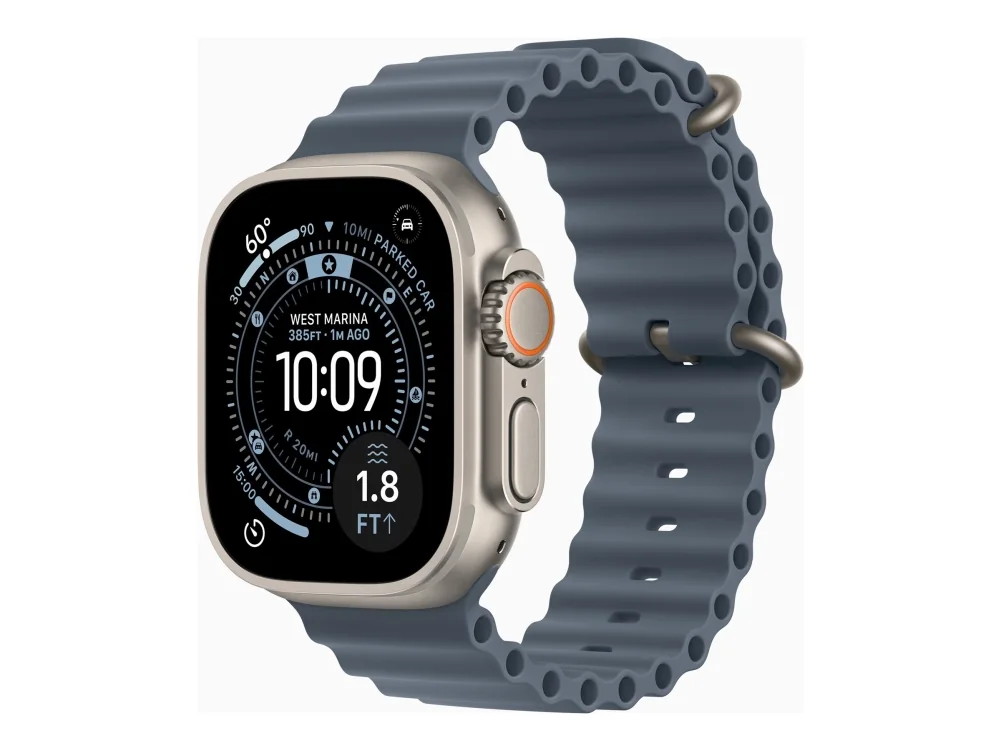 Apple Watch Ultra 3 GPS + Cellular 49mm Natural Titanium Case with Anchor Blue Ocean Band