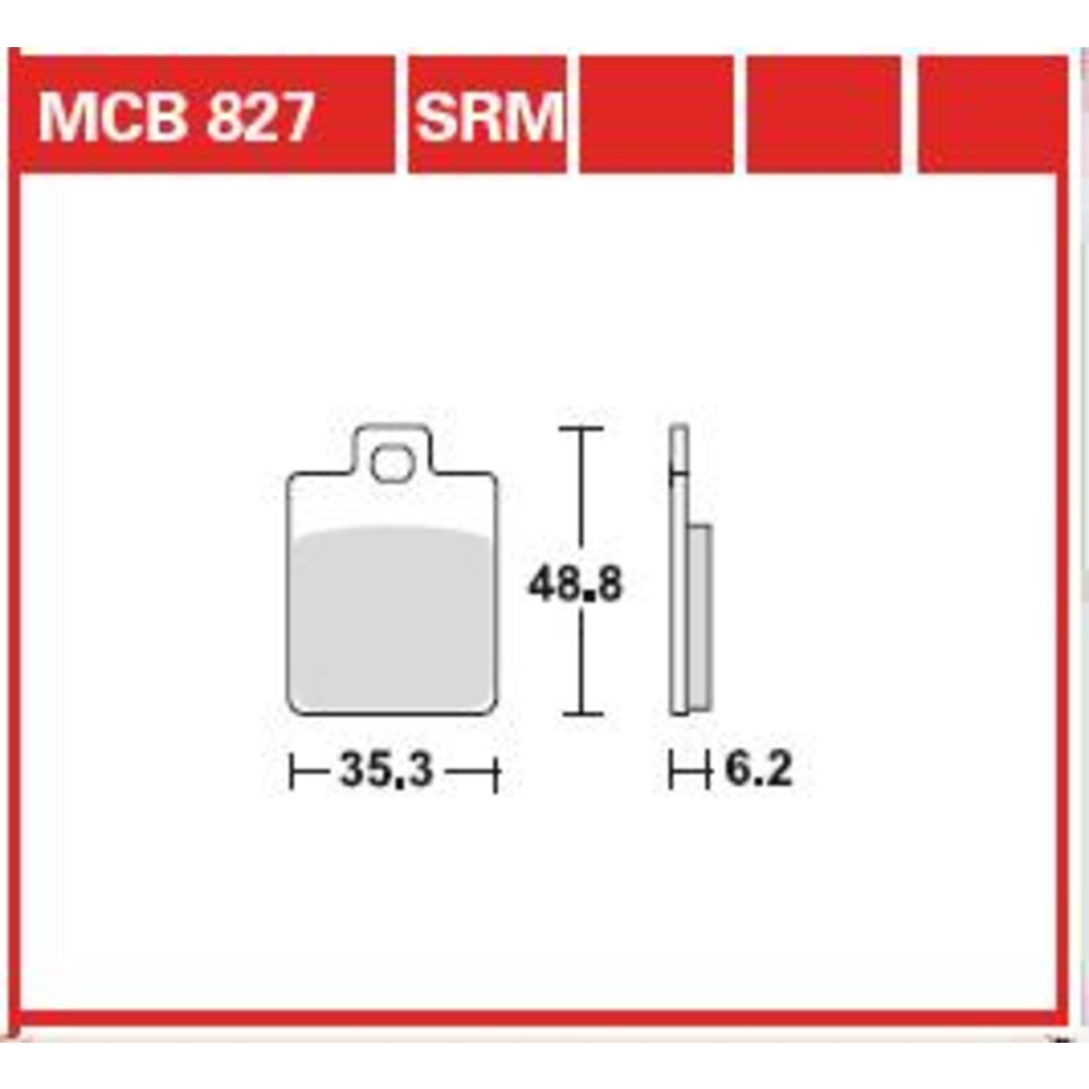 Jarrupalat, levyjarru TRW MCB827SRM