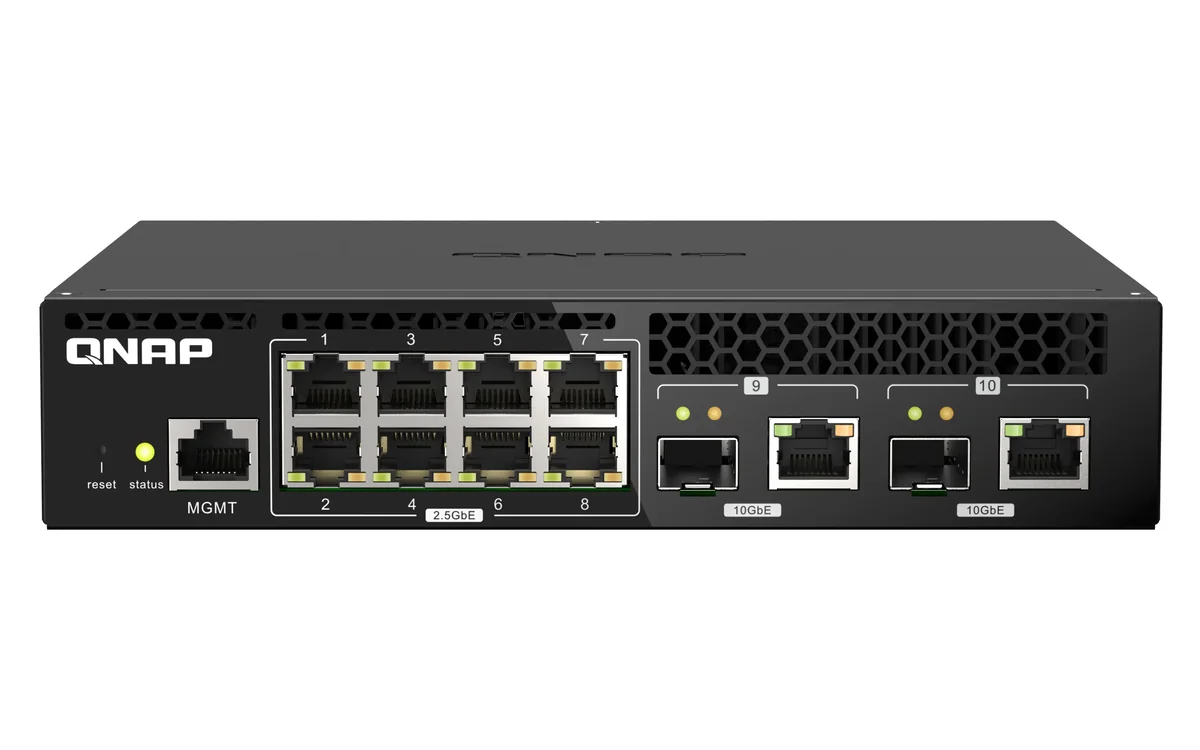 Qnap Qsw-m2108r-2c Verkkokytkin Hallittu L2 2.5g Ethernet (100/1000/2500) Power Over Ethernet -tuki Musta
