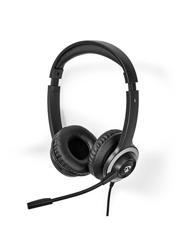 Nedis PC-headset | On-Ear-Kuulokkeet | Stereo | USB Type-A / USB Type-CTM | Taitettava mikrofoni | Musta