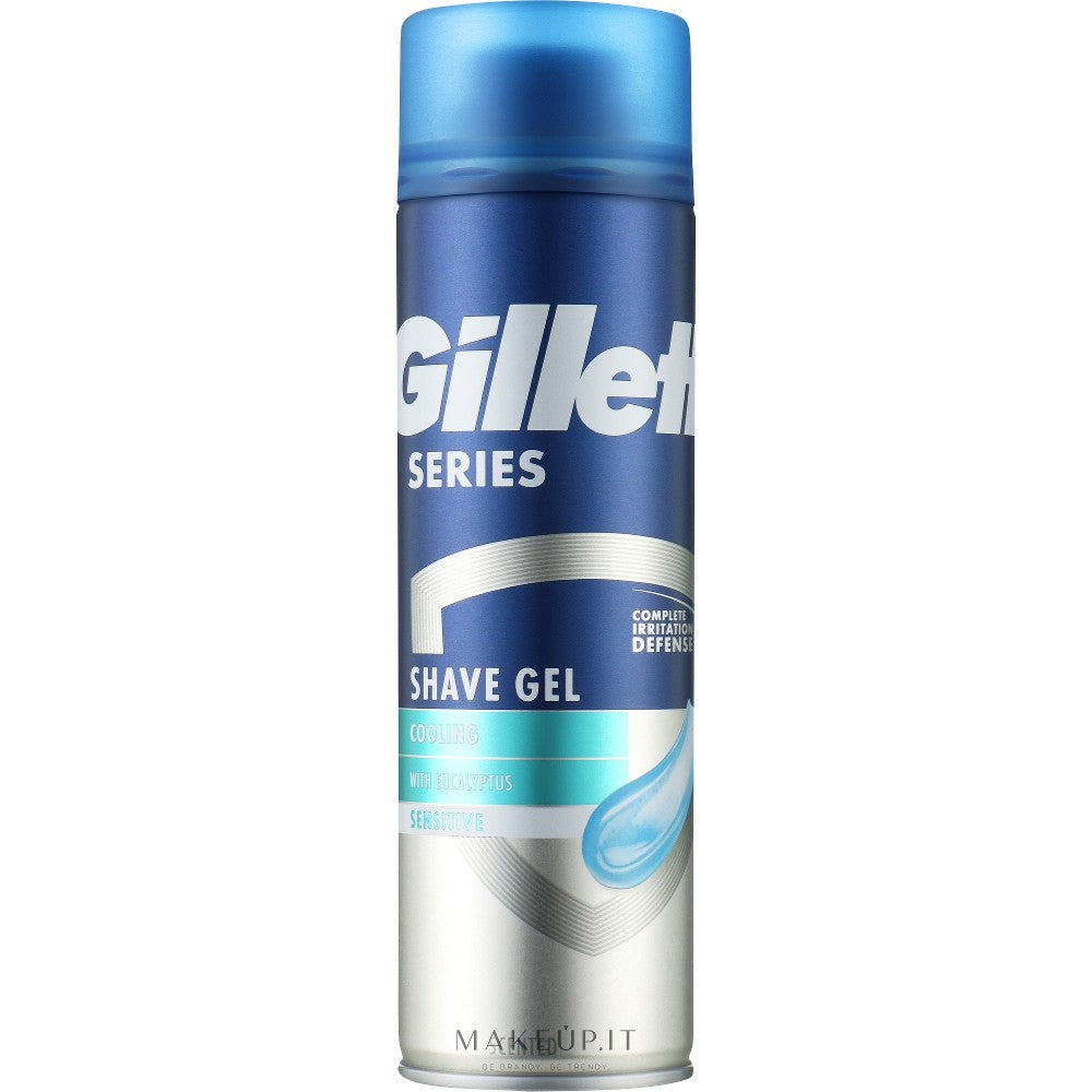 Gillette Sensitive Series Eucalyptus virkistävä parranajogeeli - 200 ml