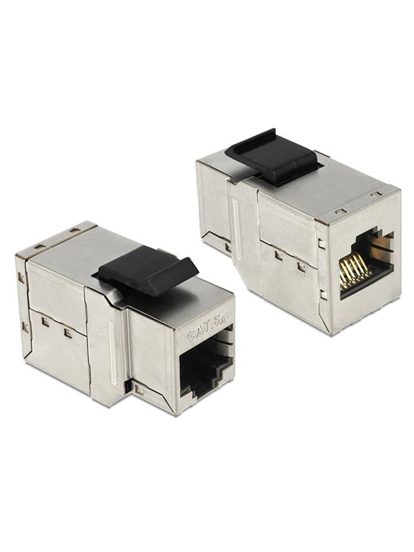 Delock RJ45 naaras - RJ45 naaras Cat.6A - Keystone-moduuli, Hopea
