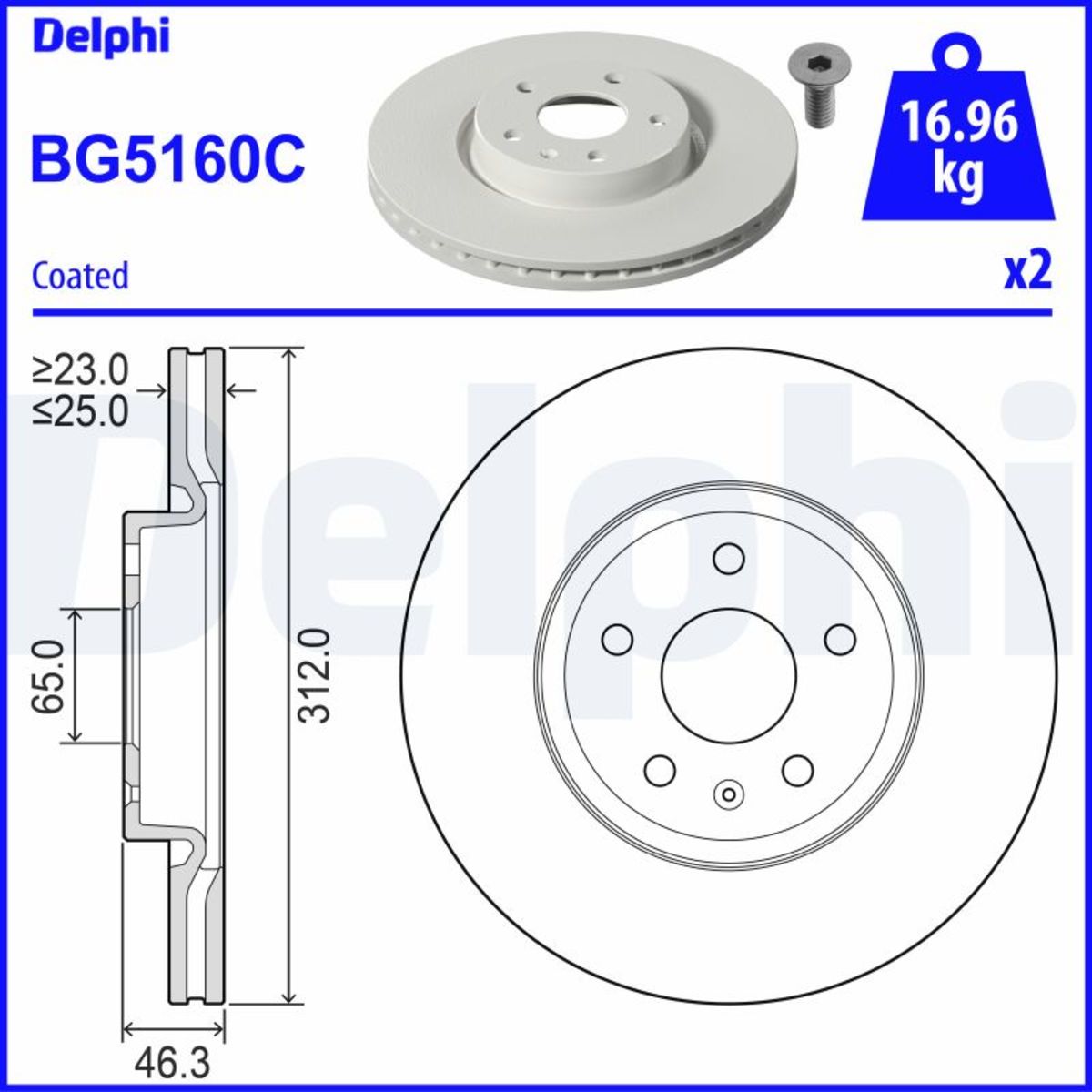 Jarrulevy DELPHI BG5160C