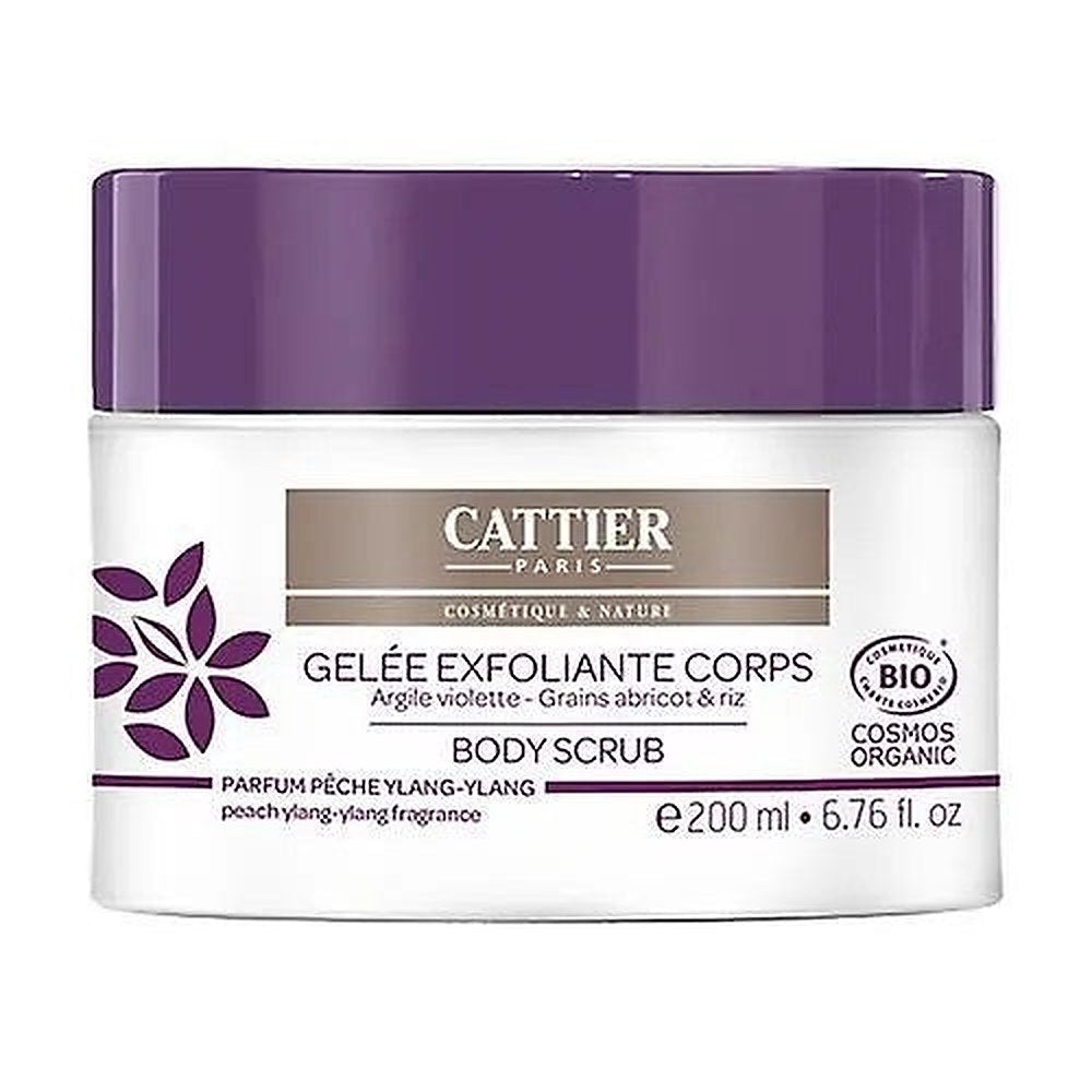 Cattier Kuoriva vartalogeeli purppura savi & aprikoosi- ja riisiviljat ORGANIC 200 ml