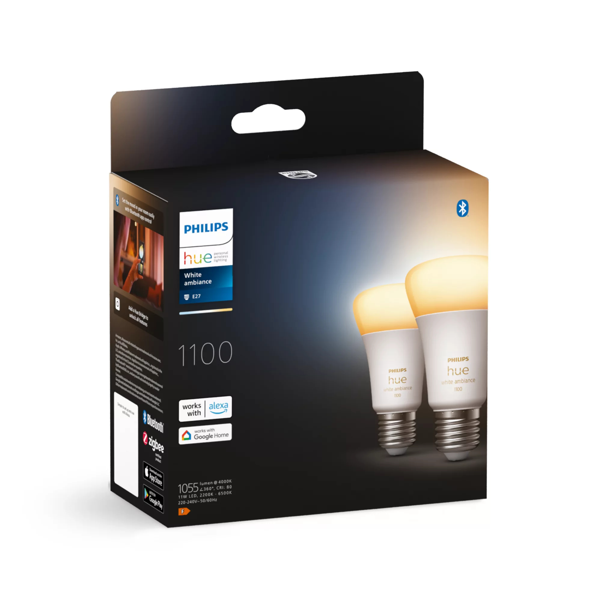 Hue White Ambiance E27 A60 1100lm 2 kpl
