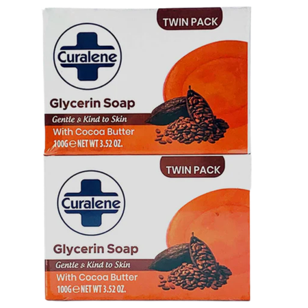 Curalene G Cocoa Butter Glyseriinisaippua Twin Pack - 2 x 100 g