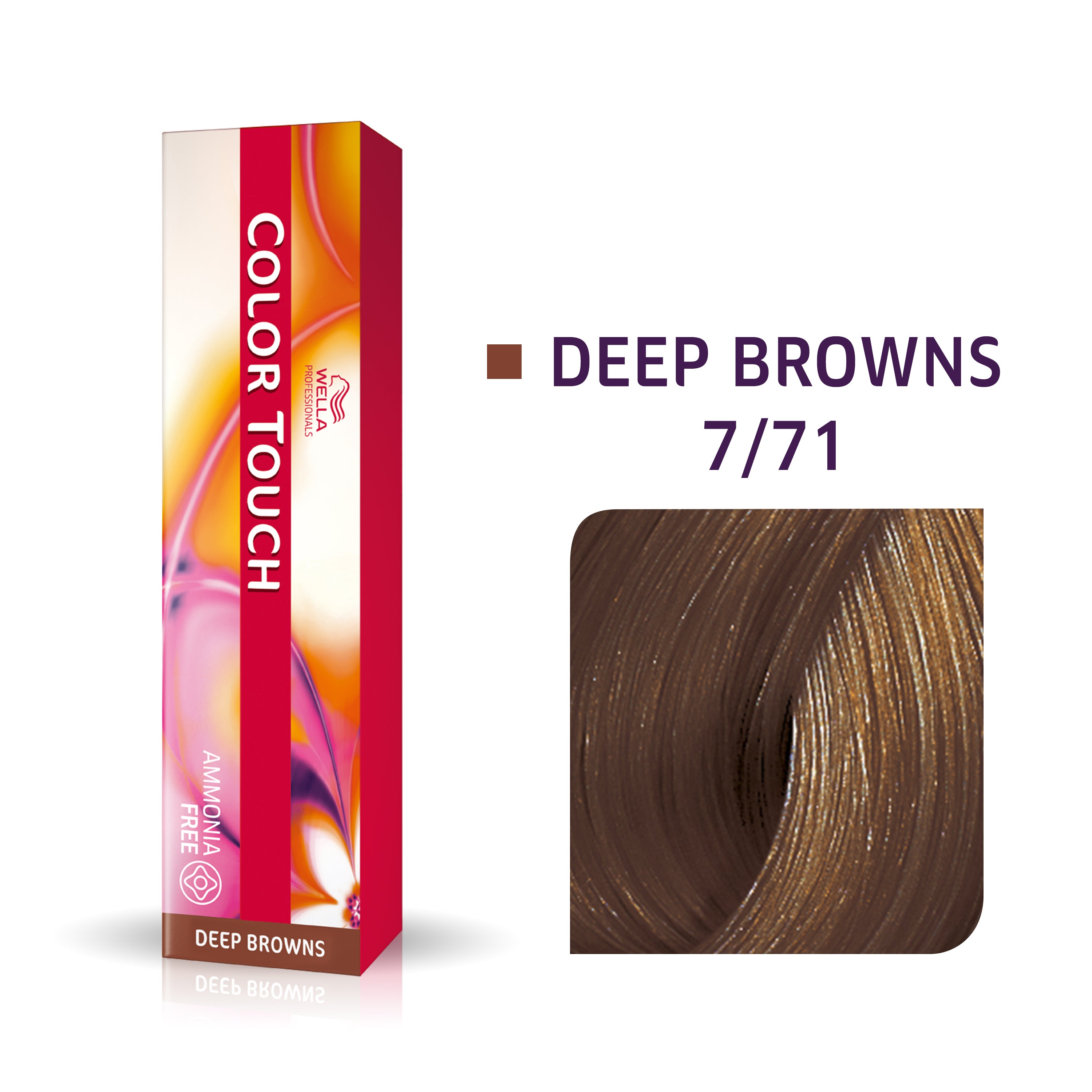Wella Professionals Color Touch puolipysyvä hiusväri ilman ammoniakkia 7/71 keskivaalea tuhkanruskea 60 ml