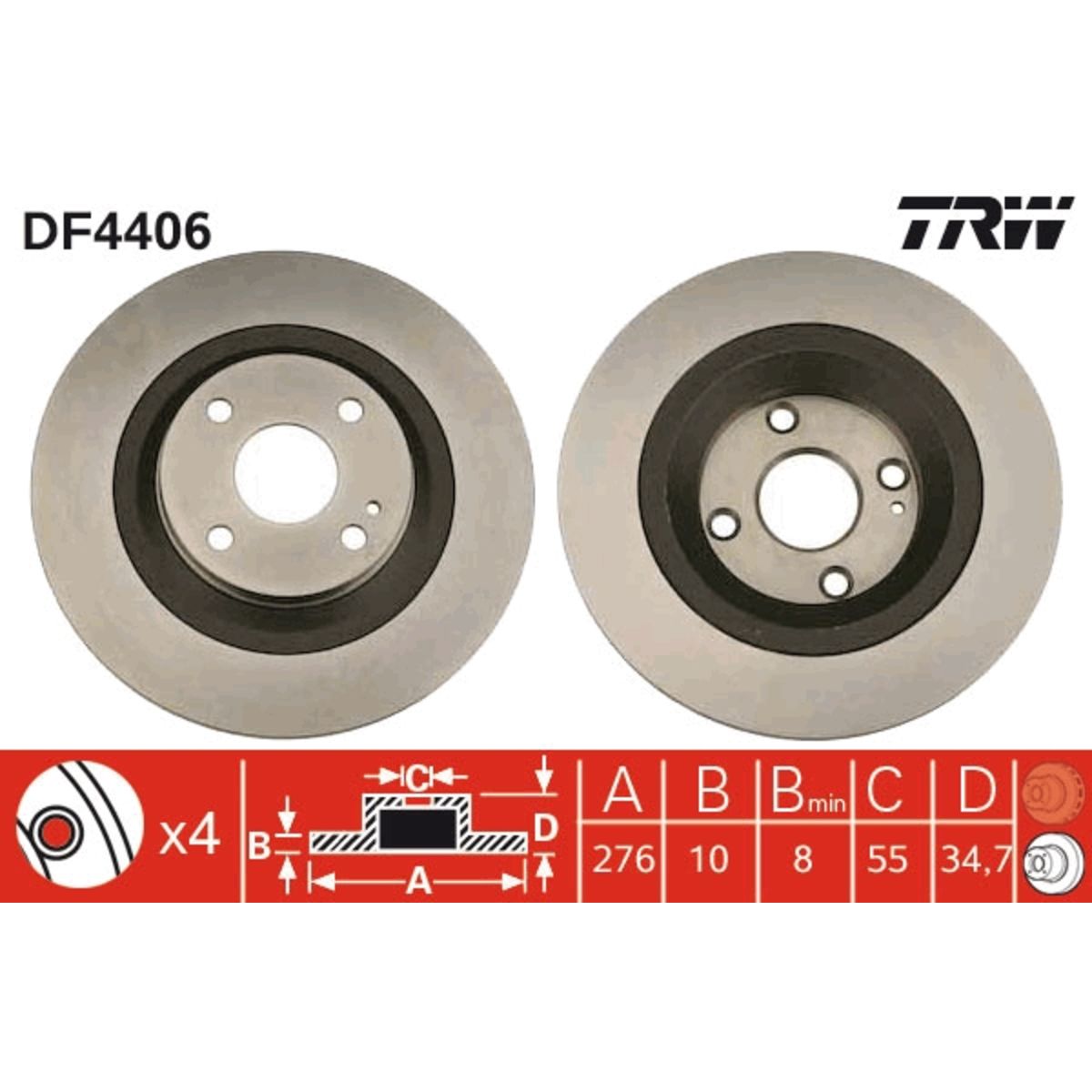 Jarrulevy TRW DF4406