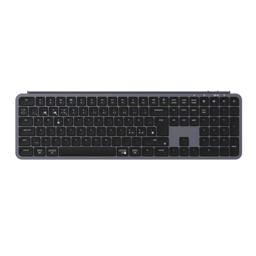 Keychron B6 Pro Ultra-Slim Wireless Keyboard Tri-Mode - Space Grey - Näppäimistö - Pohjoismainen - Harmaa