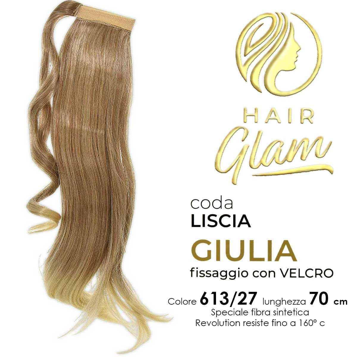 GIULIA HAIR GLAM TAIL W/VELCRO FIBER REVOLUTION 613/27 70 cm