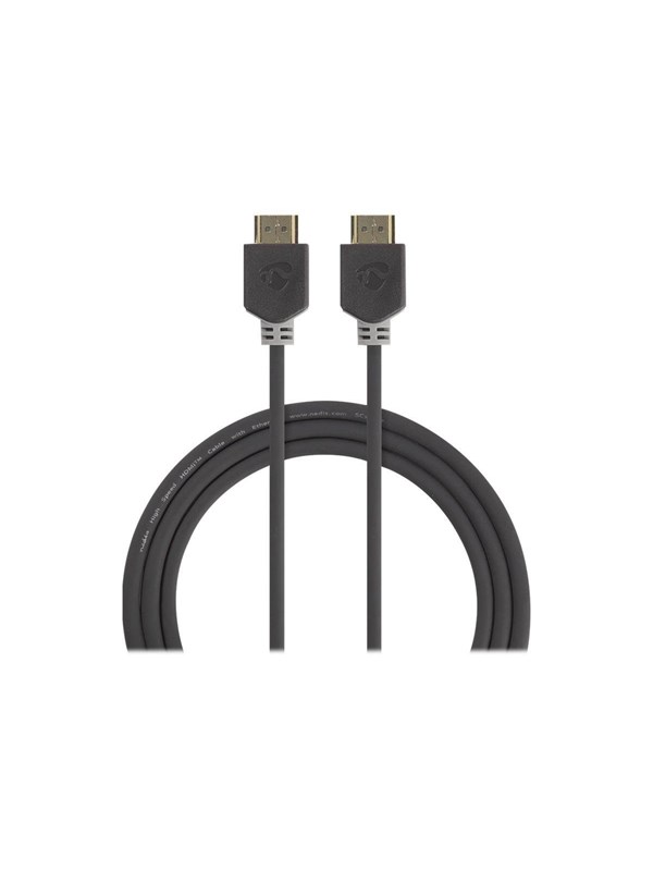 Nedis High Speed HDMI TM Kaapeli Ethernet | HDMITM liitin | HDMITM liitin | 4K@30Hz | ARC | 10.2 Gbps | 20.0 m | Pyöreä | PVC | Antrasiitti | Laatikko