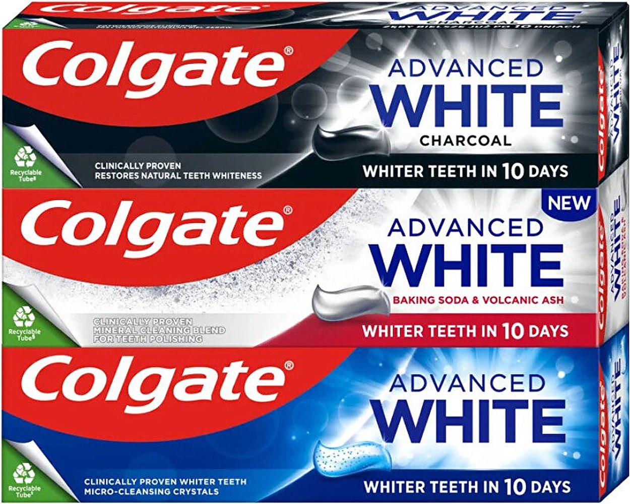 Colgate Advanced Mix Trio -valkaiseva hammastahnasetti 3 x 75 ml