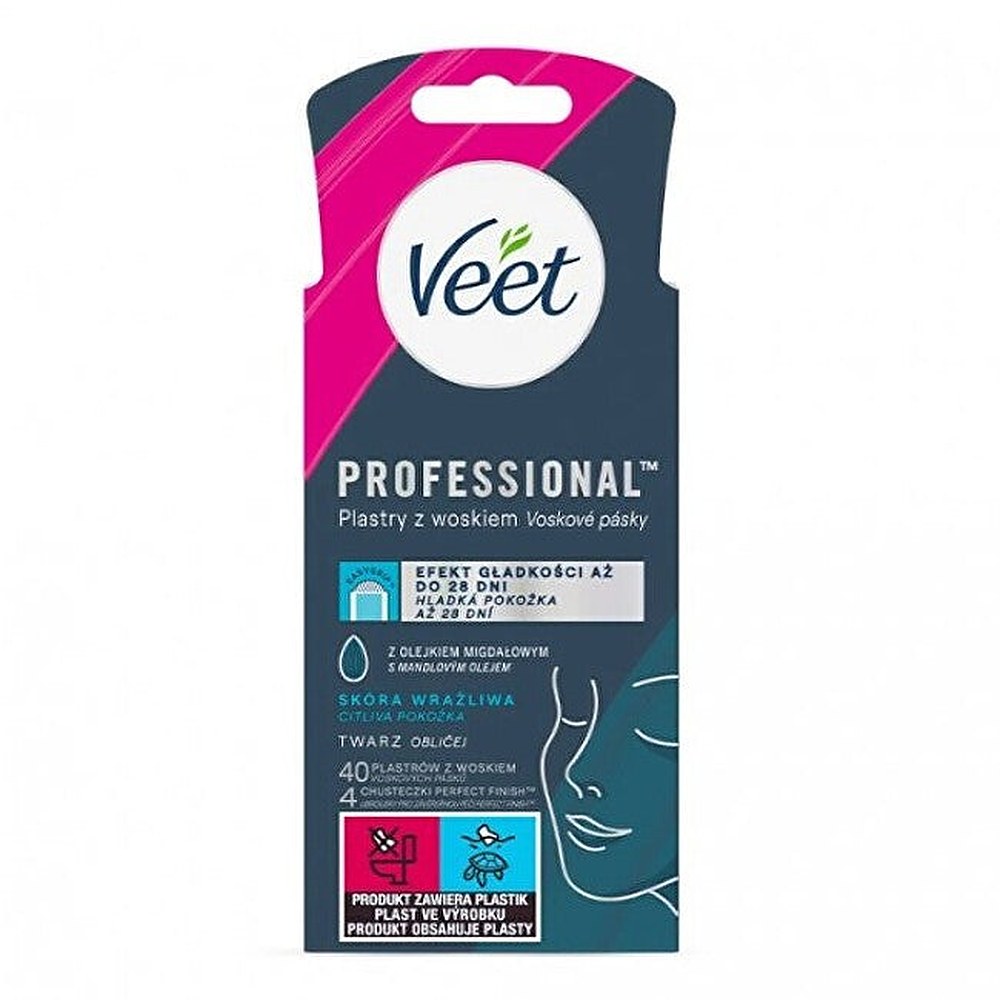 Veet Kasvojen vahausliuskat herkälle iholle 40 kpl