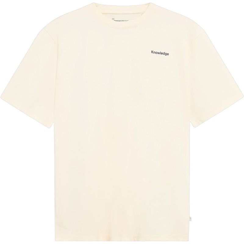 KnowledgeCotton Apparel Back Print T-shirt Egret - L