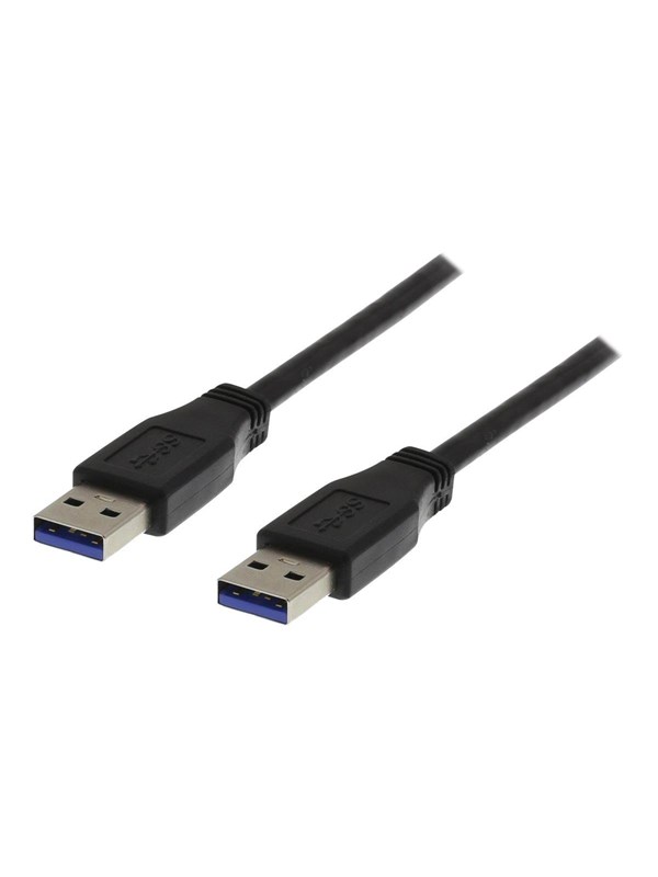 DELTACO USB 3.0 kaapeli, A ur - A ur, 1m, musta