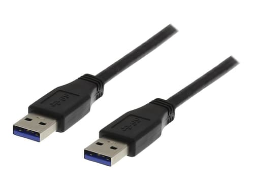 DELTACO USB 3.0 kaapeli, A ur - A ur, 1m, musta