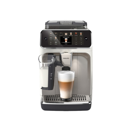 Philips EP5543/90 -sarja, 5500 LatteGo, 1500 W, 15-palkkinen keraaminen kahvimylly, valkoinen ja hopea