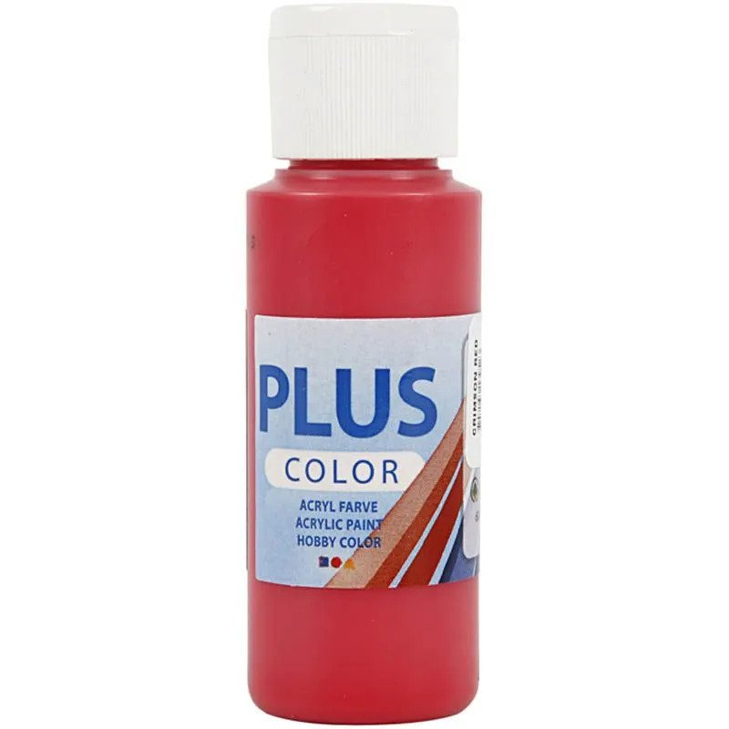Plus Color Askartelumaali - Karmiininpunainen, 60ml