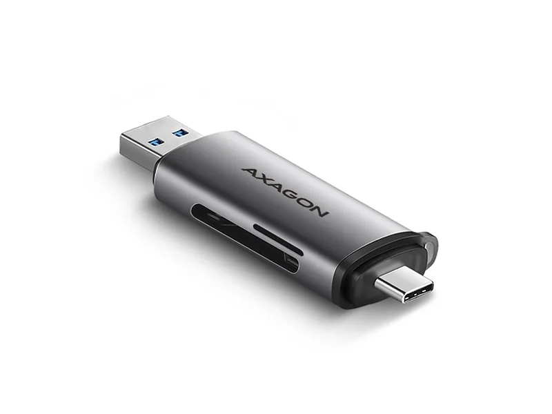 AXAGON CRE-SAC kortinlukija, USB 3.2 Gen1 tyyppi C + tyyppi A, SD, microSD, microSD