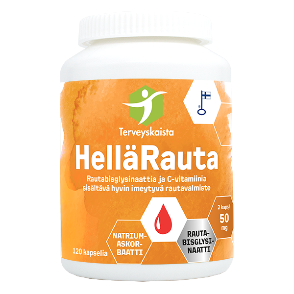 Terveyskaista HelläRauta 50 mg + C-vitamiini 120 kaps