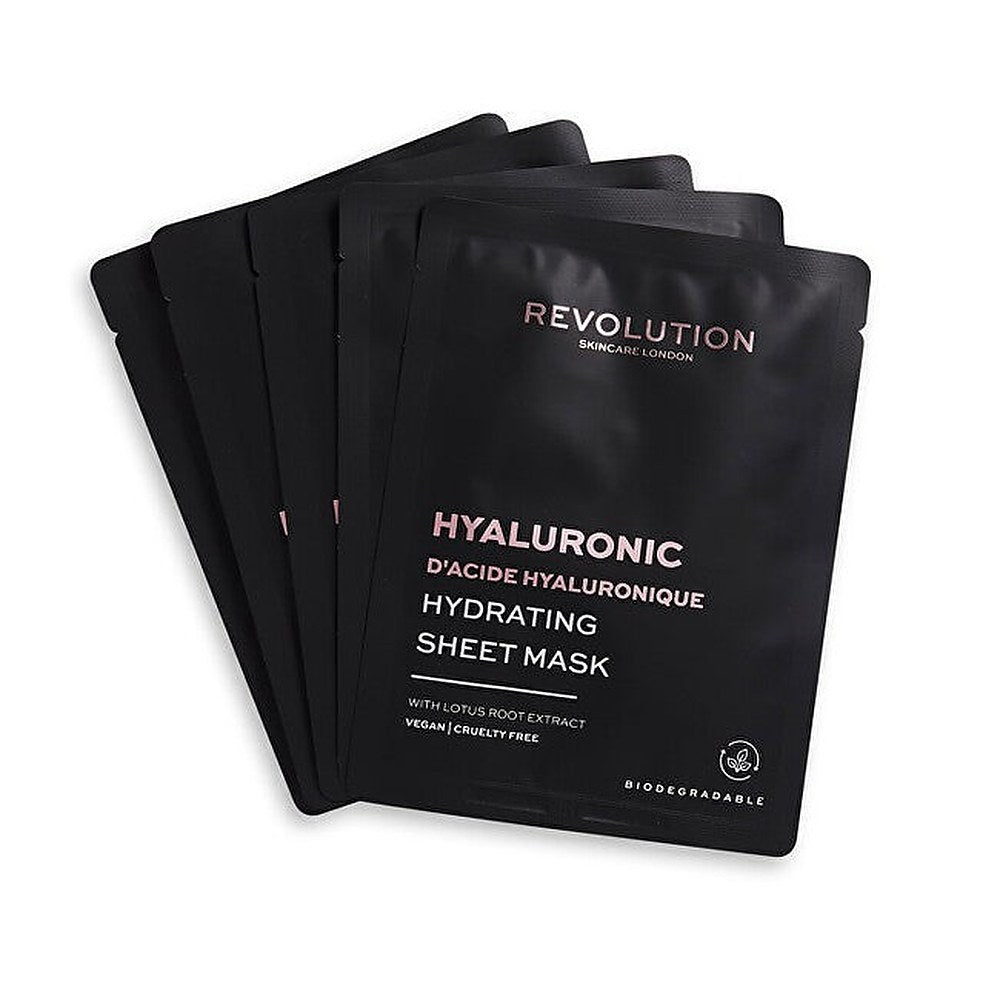 Revolution Skincare Hyaluronihappoa sisältävä Intense Hydration -kudosnaamiosetti 5 kpl