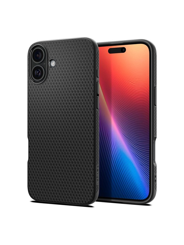Spigen Liquid Air, Suojus, Apple, iPhone 16, 15,5 cm (6.1), Musta