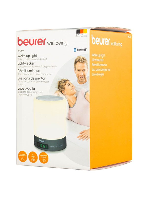 Beurer WL50 Wake up Light -herätysvalo, BT-kaiuttimella, kellolla ja radiolla