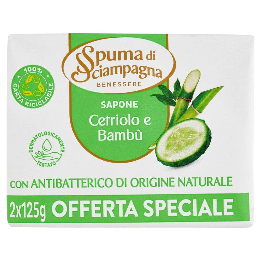 Spuma Di Sciampagna Hyvinvointi Saippua Kurkku ja Bambua 2 x 125 g