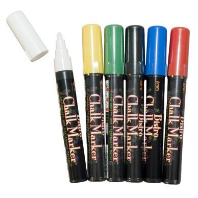 Other Blackboard Chalk Marker Standard-kynä, pyöreä kärki, 6kpl 752481480061 Vastaa: N/A