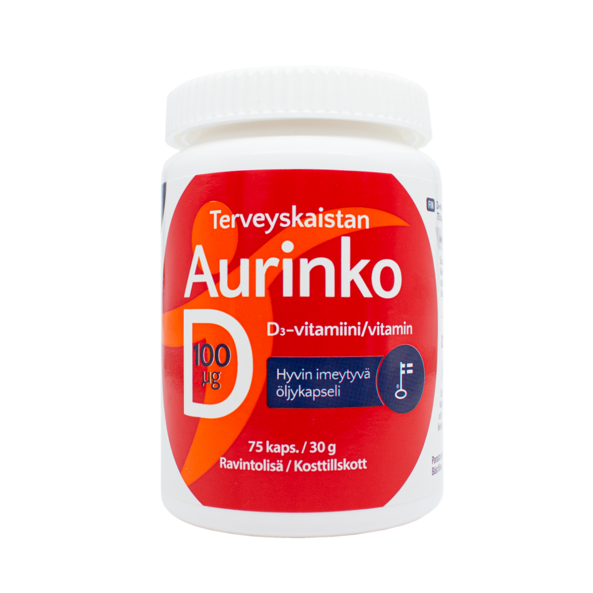 Terveyskaista Aurinko D 100 mikrog 75 kaps