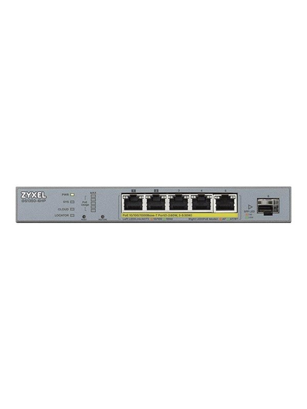Zyxel Nebula Gs1350-6hp Smart Surveillance Poe Switch 60w
