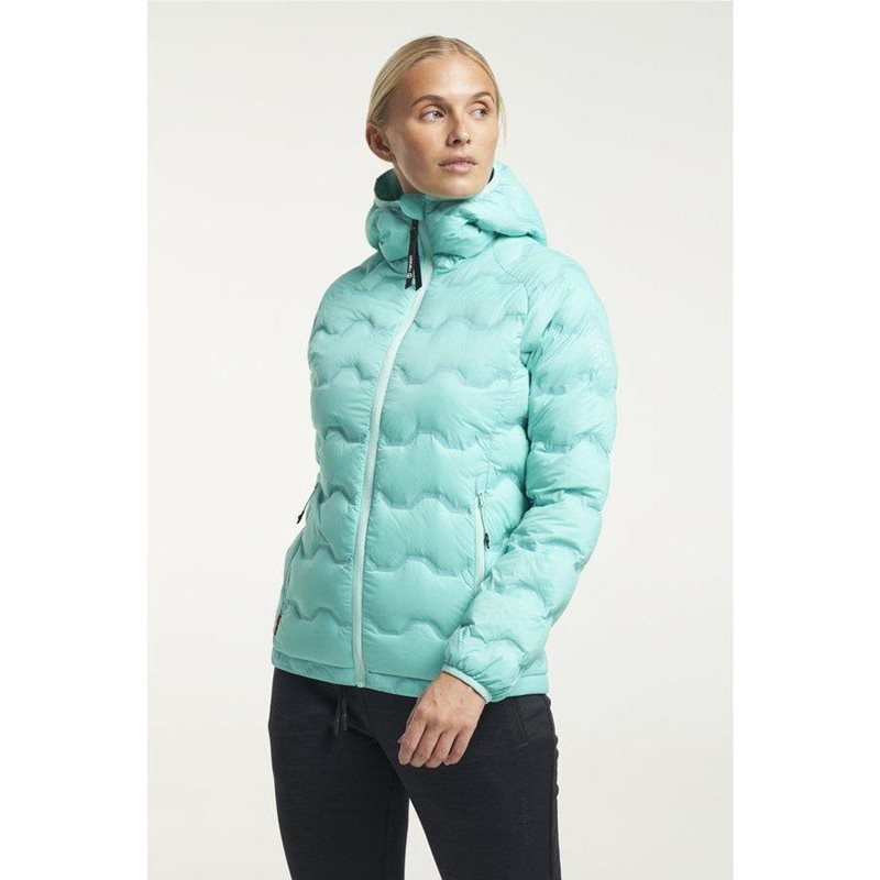 Tenson Shibui Hood Down Puffer Woman Aquatic Awe - M