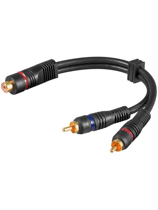 Goobay 2 x RCA uros - RCA naaras -y-kaapeli, 20 cm