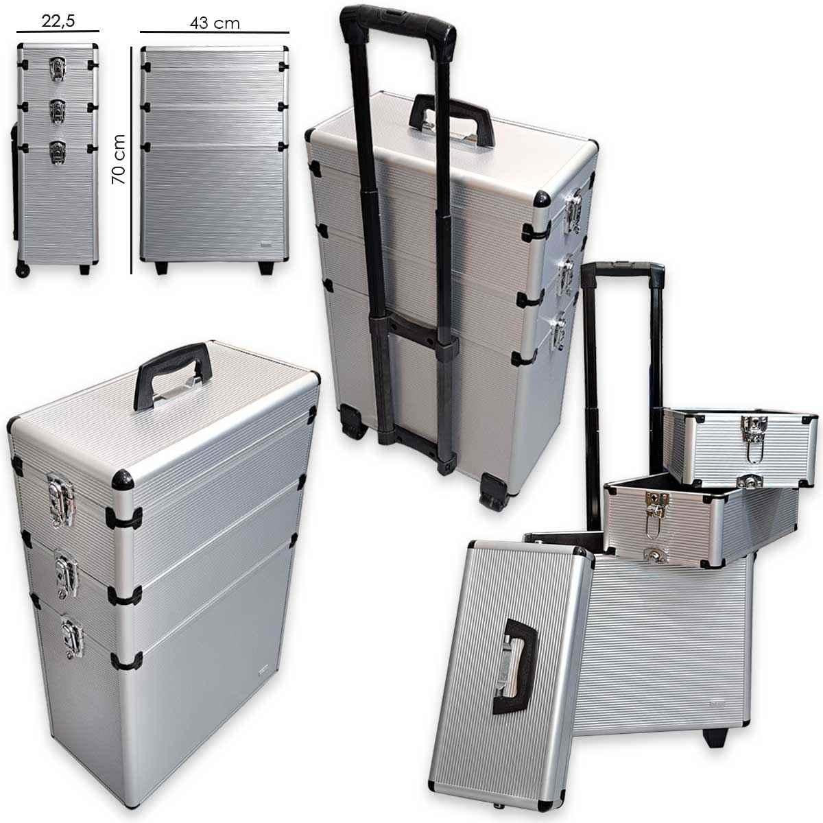 Sibel Obb Trolley Case Alluminio 3 Ripiani 70 x 43 x 22,5 cm — Valigetta professionale