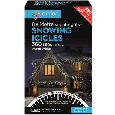 Premier 360 LED-valoketju Lumihiutale - 8 8m