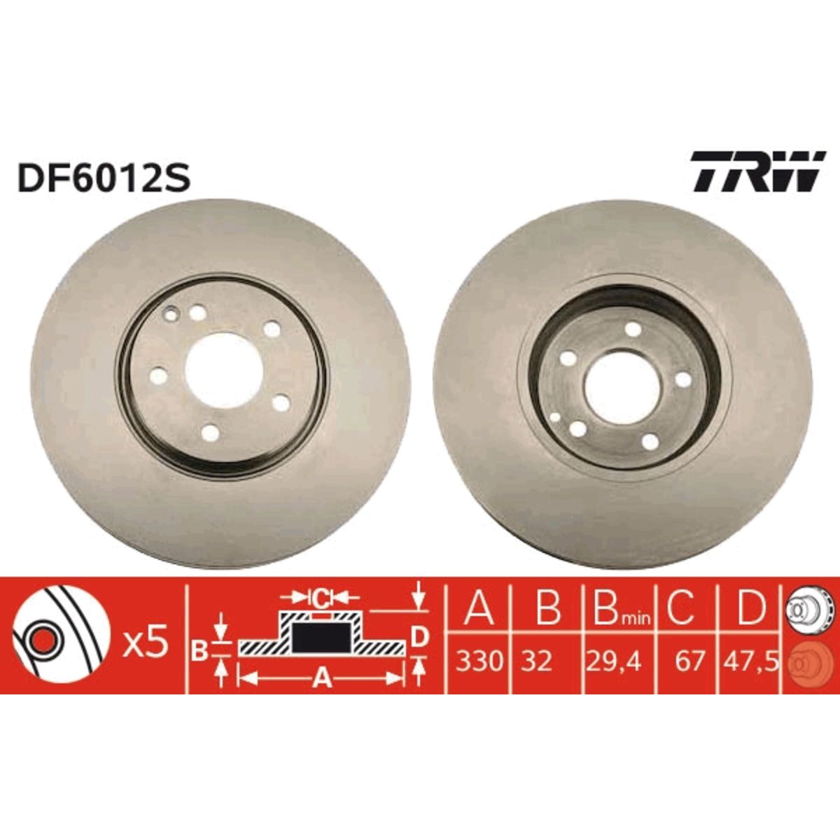 Jarrulevy TRW DF6012S
