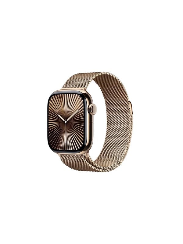 Apple Watch Series 10 Gps + Cellular 42mm Gold Titanium Case With Gold Milanese Loop