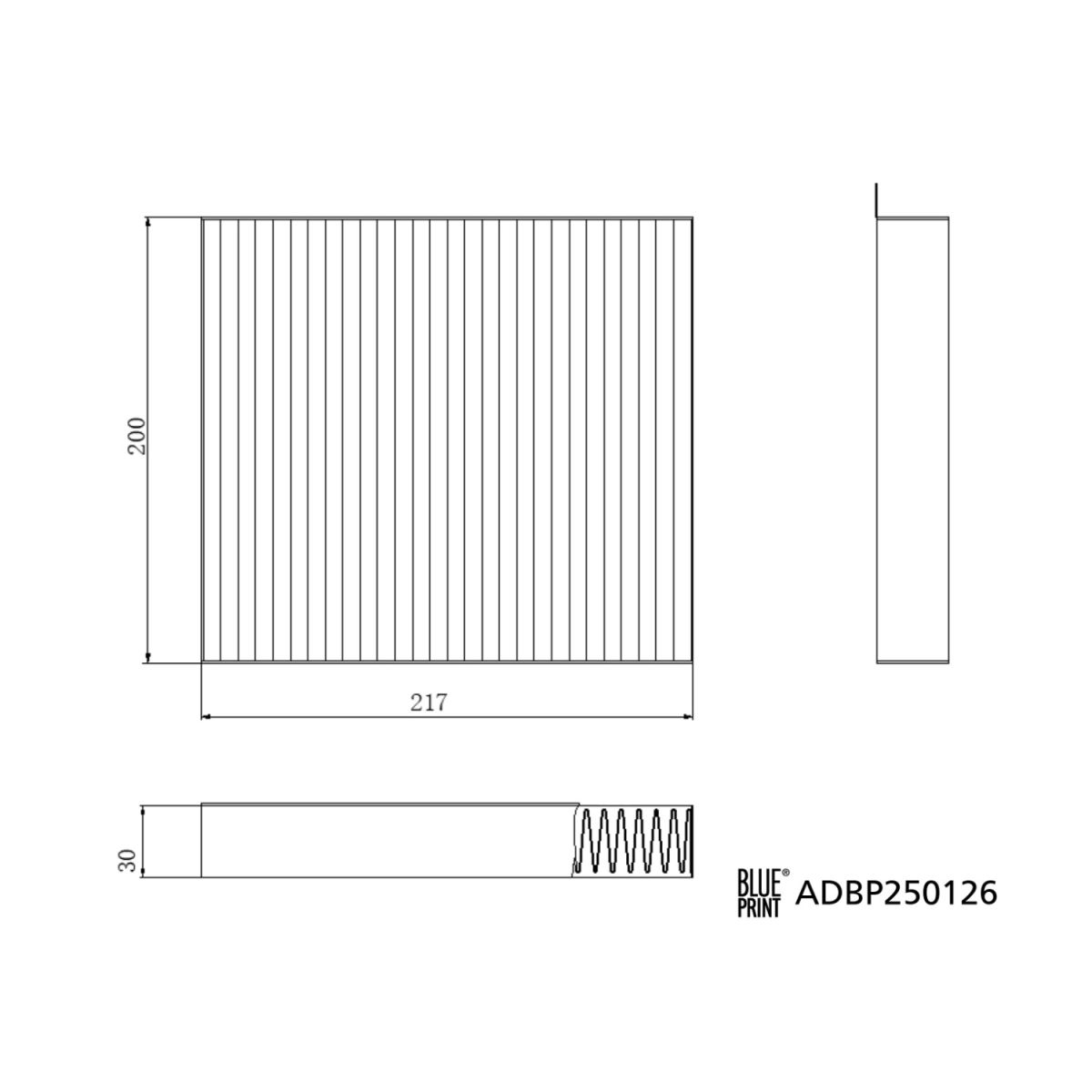 Suodatin, sisäilma BLUE PRINT ADBP250126