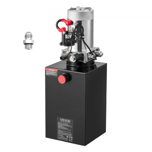 VEVOR 10 L Hydraulic Power Unit, Single Acting Dump Trailer Pump, 22 MPa Max Relief Pressure & 3.4 L/min Flow Rate, DC 12V Hydraulic Pump with Metal Reservoir for Dump Trailer Car Lifting