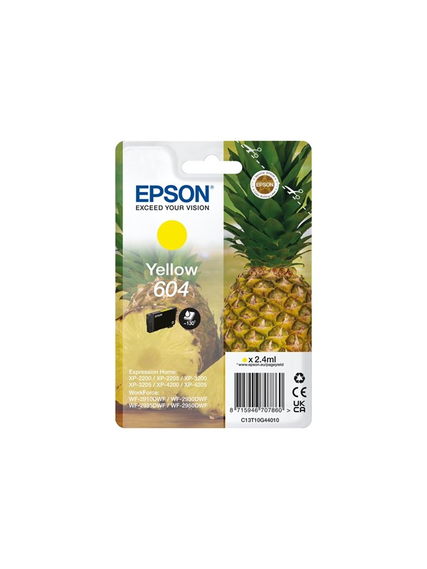 EPSON 604 -mustekasetti, 2.4 ml, keltainen