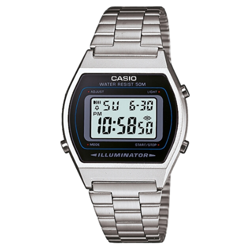 Casio Vintage Edgy B640WD-1AVEF Unisex Retro Digitaalikello - Hopea