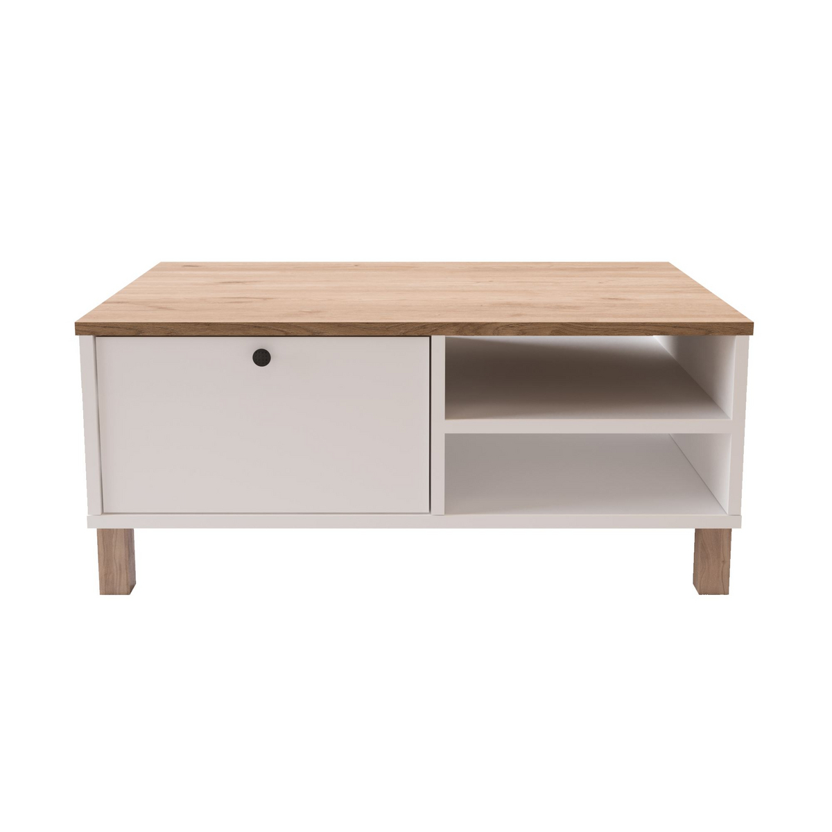Norda Design Sohvapöytä Nord, valkoinen/tammi, 60 × 90 × 38,6 cm
