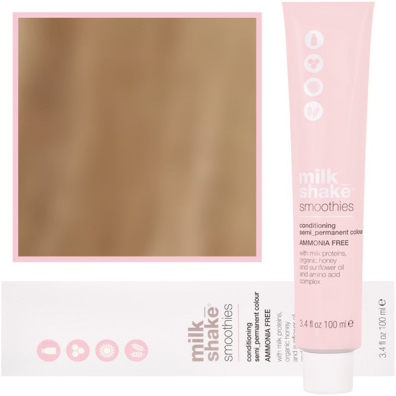 Milk Shake Semi -perm smoottie - hiustina ilman ammoniakkia 100 ml, hiustina 8.13 | 8AG || Kevyt blondi tuhkakulta